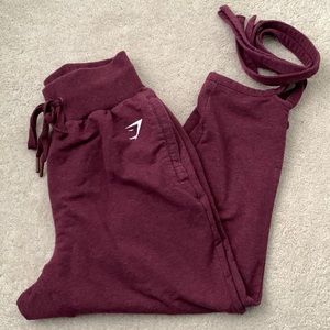 Gymshark Ark High Waist Joggers Sweatpants Ankle Wrap Tie M Medium Winter Berry